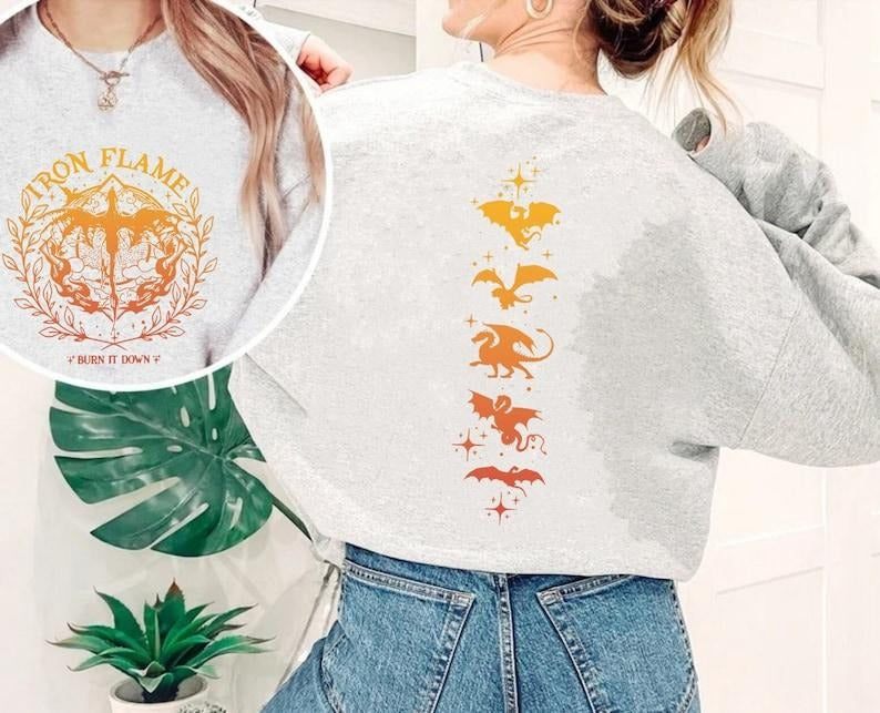 Iron Flame Sweatshirt, Fourth Wing Sweatshirt, Rebecca Yarros Hoodie, Dragon Rider  Hoodie and Sweater; T-shirt
