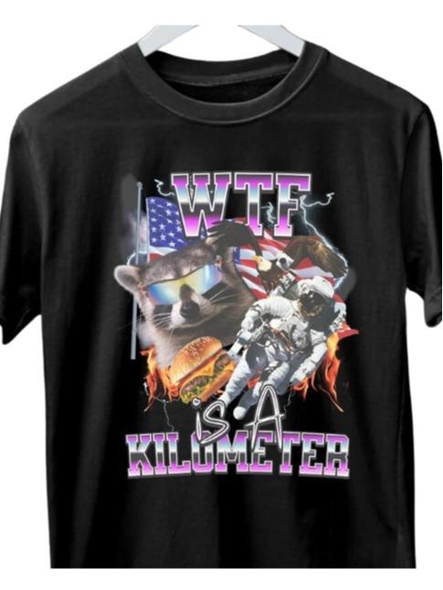 Is A Kilometer Raccoon Funny T-shirt, Funny Cringey USA Meme T-Shirt, USA Flag , Veteran Day Tee, Funny Gamer Shirt, For...