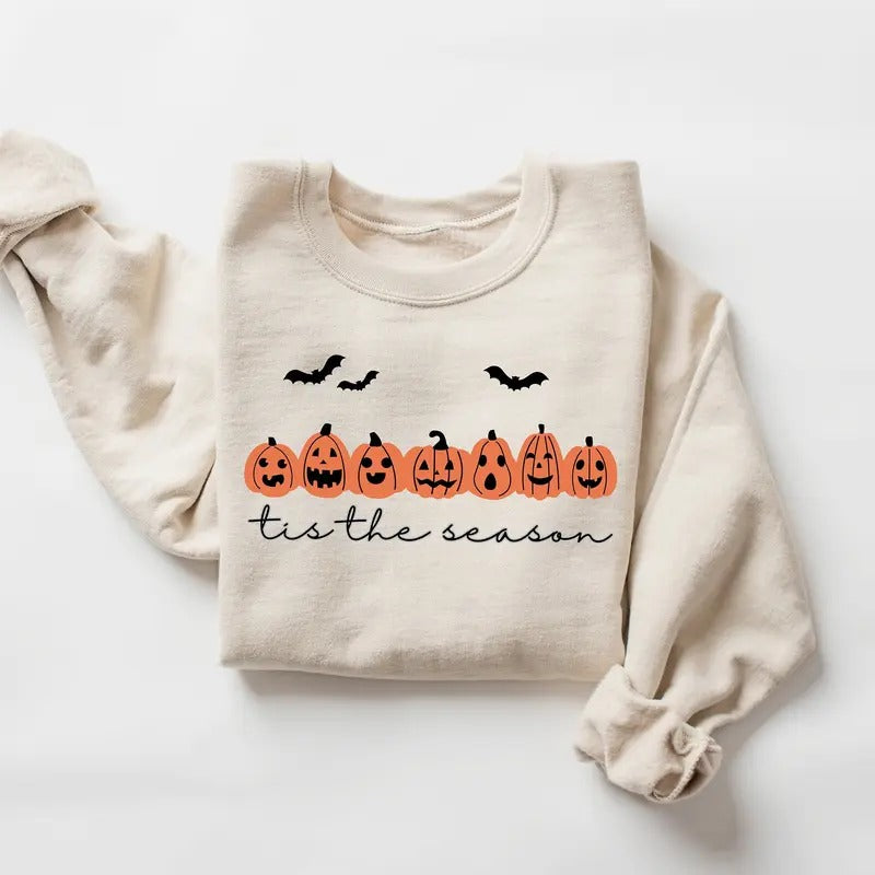 Is The Season Halloween Sweatshirt, Spooky Season, Coffee Shirt, Halloween Design Shirt, Halloween Gift Hoodie