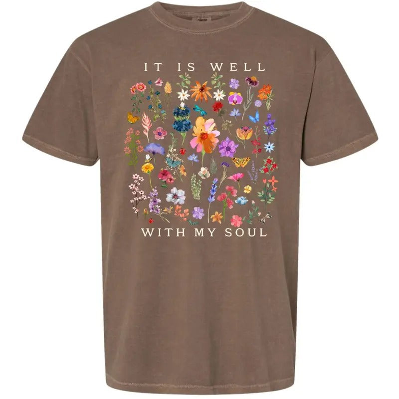 It Is Well With My Soul Tee, Cute Christian T-Shirt Hoodie, Sweatshirt | HypeCrazeTee.com