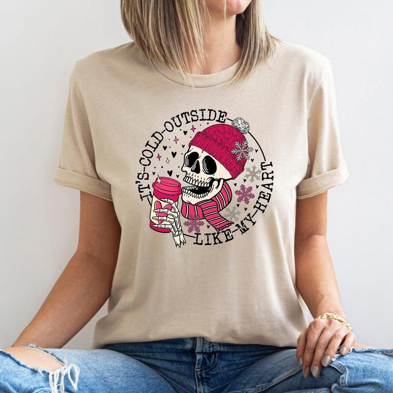It's Cold Outside, Skeleton, Heart, Super Soft Tshirt, Valentine's Day Hoodie, Sweatshirt | HypeCrazeTee.com