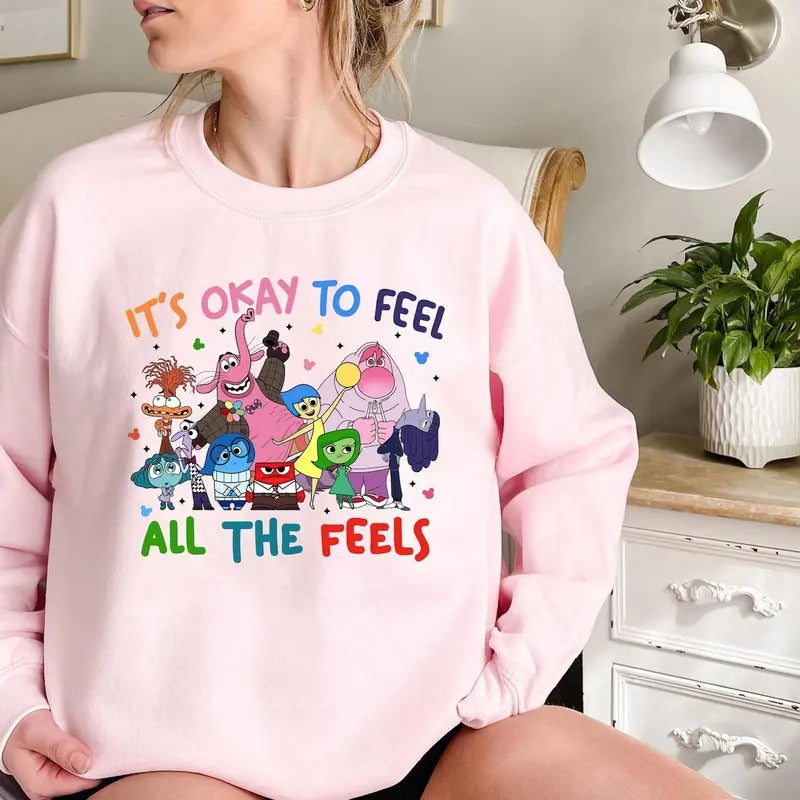 It's Okay To Feel All The Feels Sweatshirt Tshirt, Inside Out Shirt, Speech Therapy Shirt Hoodie | HypeCrazeTee.com