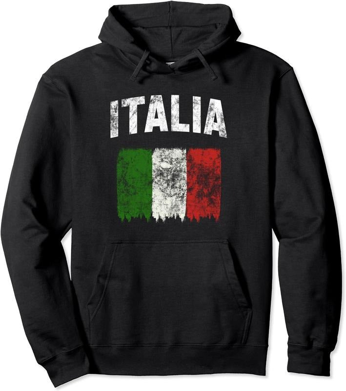 Italia Hoodie | Unisex Hooded Sweatshirt | FAST SHIPPING - Vintage Distressed Italian Flag T-Shirts | HypeCrazeTee.com
