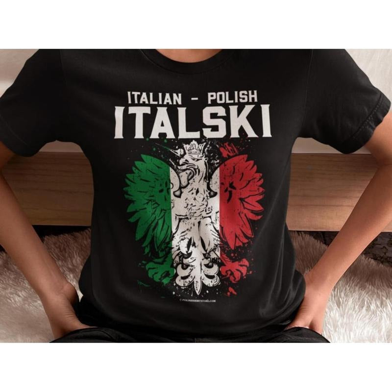 Italian Polish Italski Shirt | Polish Italian Roots Tee | Polska Italia Heritage Polish Eagle Flag Pride T-Shirt Hoodie,...