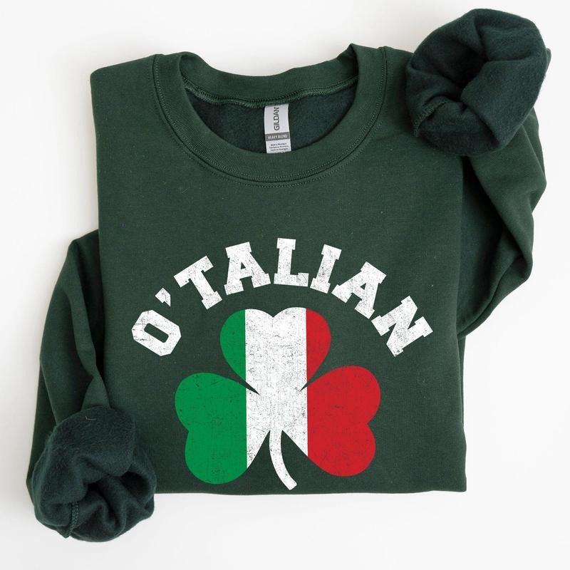 Italian Shamrock, Flag, St Patrick's Day Sweatshirt T-Shirts, Hoodie | HypeCrazeTee.com