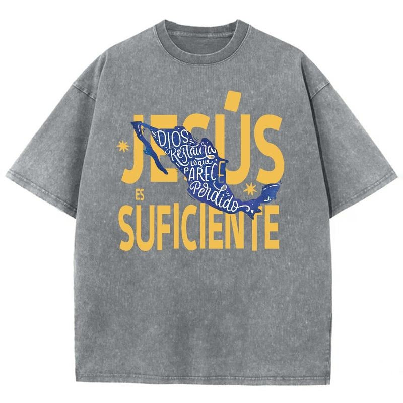JESUS Unisex Washed T-Shirt, Christian Jesus  t shirts, Vintage 90s Graphic Tee Gift Cotton Top, Mineral color Hoodie,...