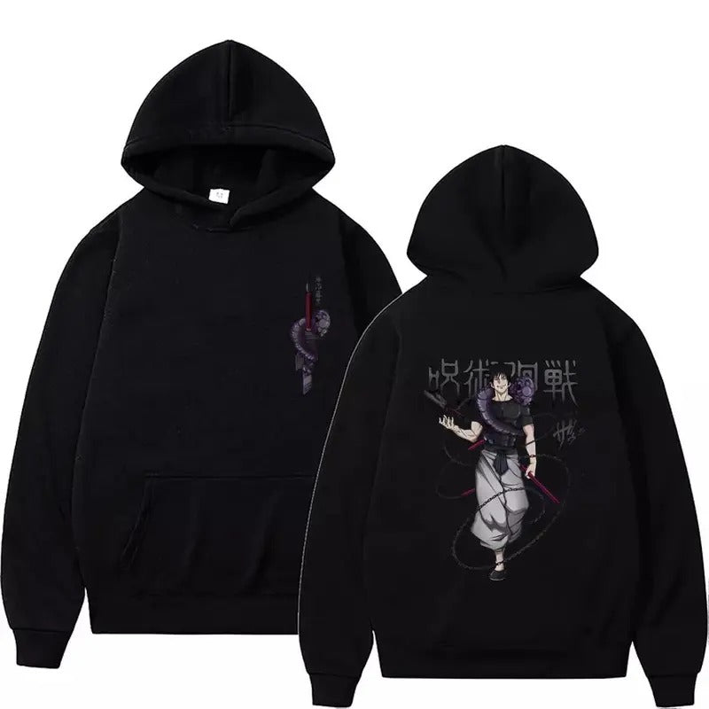 JJK Hoodie Jujutsu Kaisen Hooded Sweatshirt Toji Fushiguro Gojo Satoru Sukuna Hoodie double-sided T-Shirts | HypeCrazeTee.com