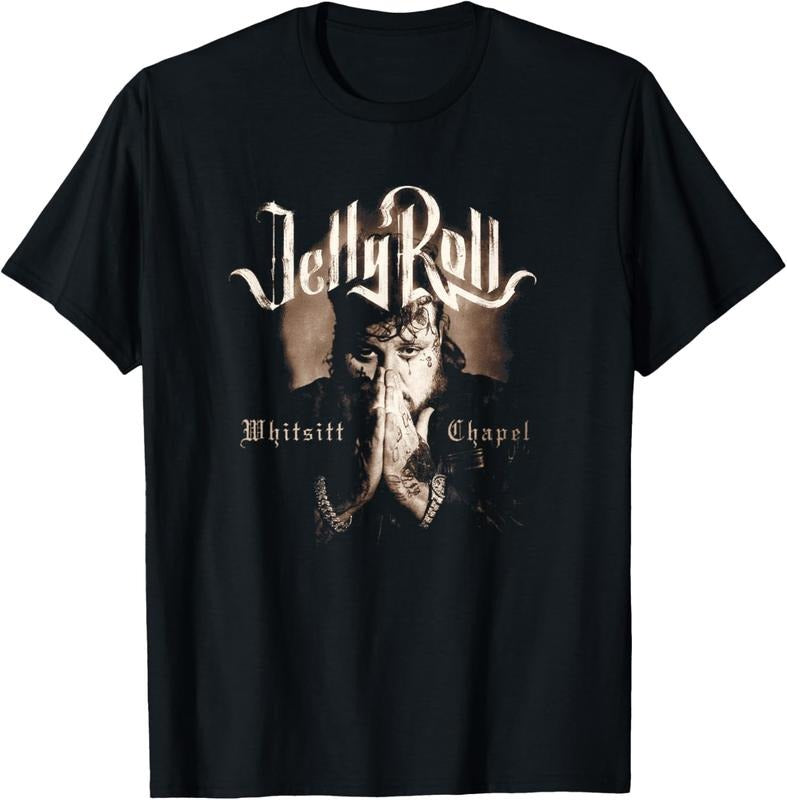 JR Whitsitt Chapel T-Shirt Rapper Hip Hop Merch Concert Music Men Women  Shortsleeve Printed Front & Back Menswear Top...