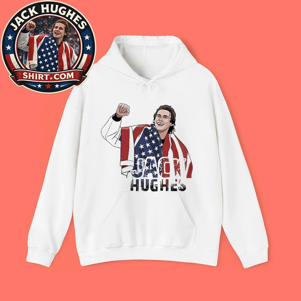 Jack HugHes Gold Medal Ice Hockey Fan Graphic T-Shirt