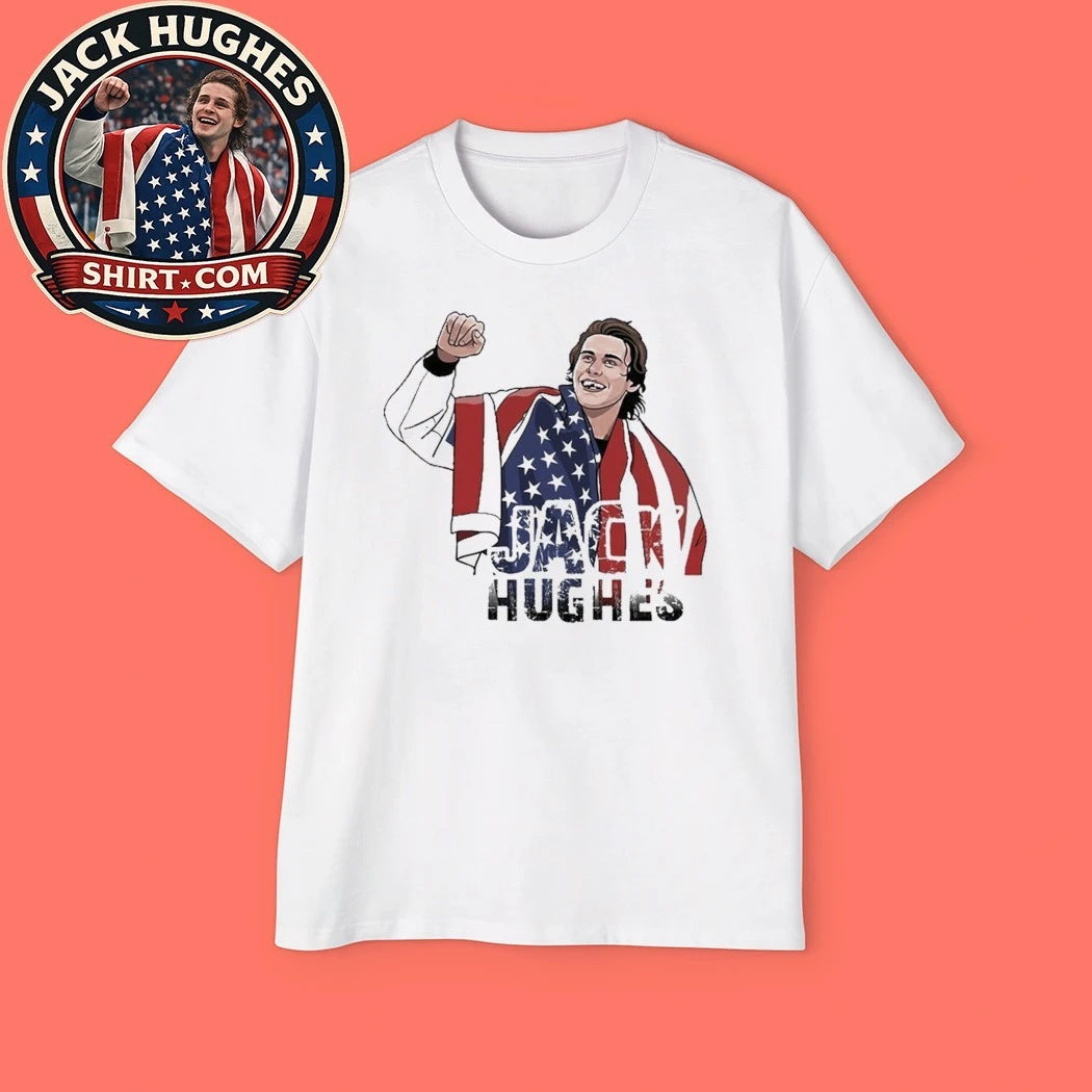 Jack HugHes Gold Medal Ice Hockey Fan Graphic T-Shirt