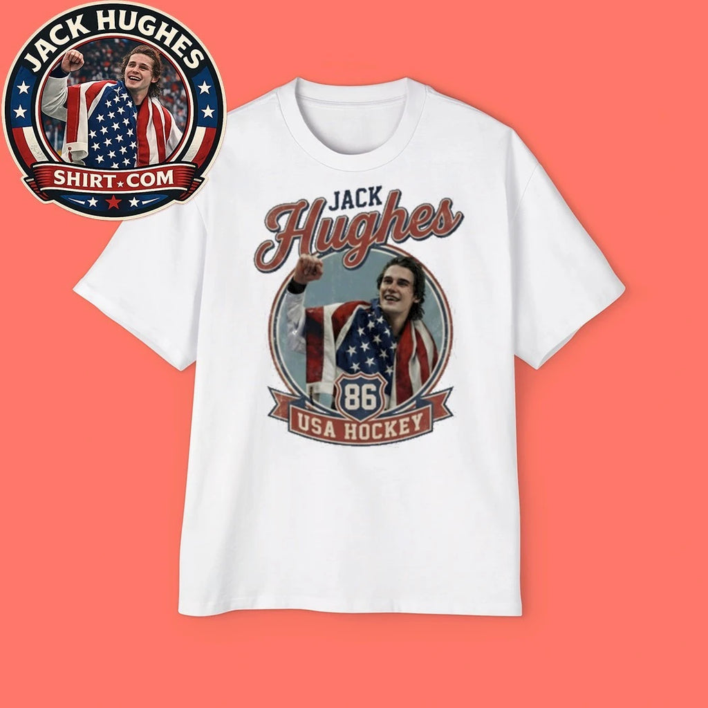 Jack Hughes 86 Team USA Hockey 2026 Olympics New Shirt