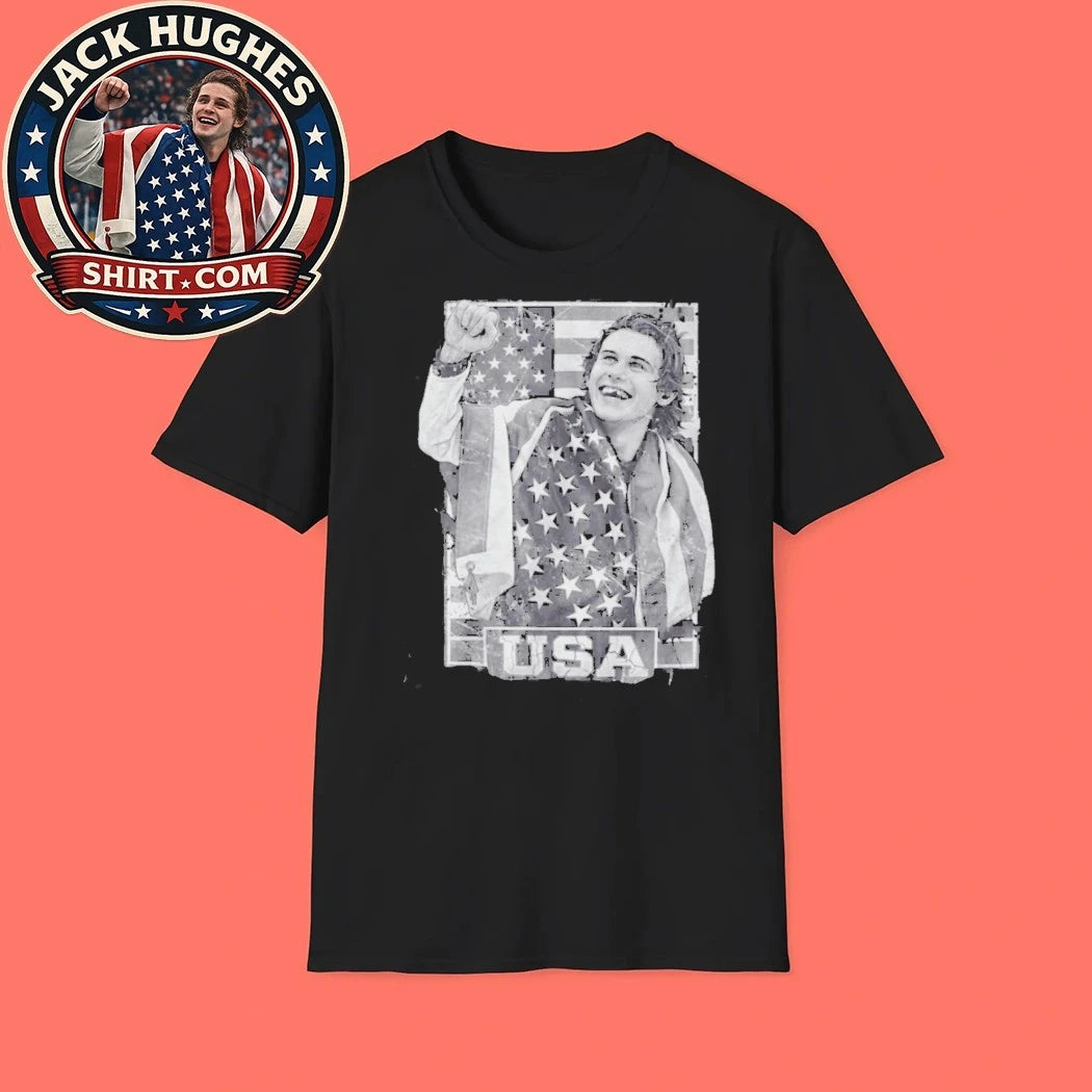 Jack Hughes Bloody Teeth for the Gold USA Hockey Shirt