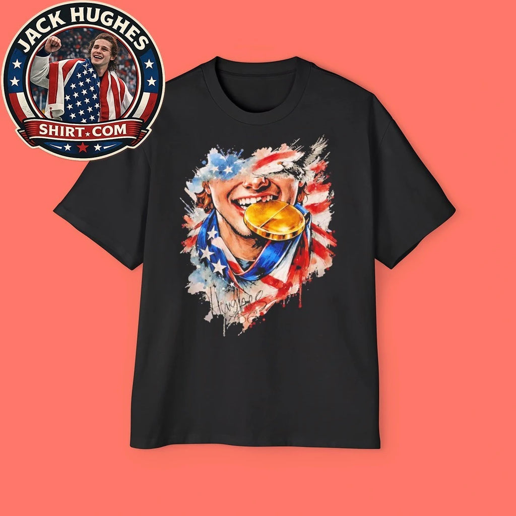 Jack Hughes Gold Medal Bite Trending T-Shirt