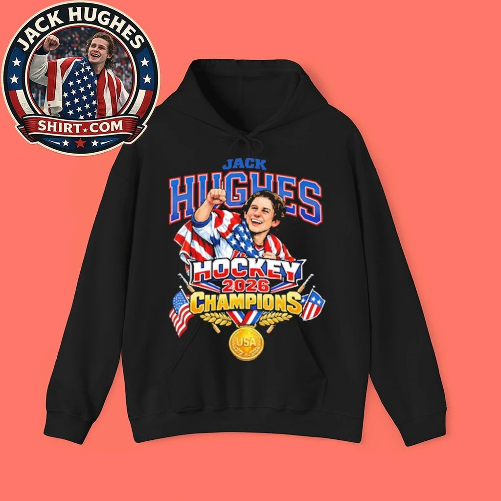Jack Hughes Hockey 2026 Champions USA Shirt