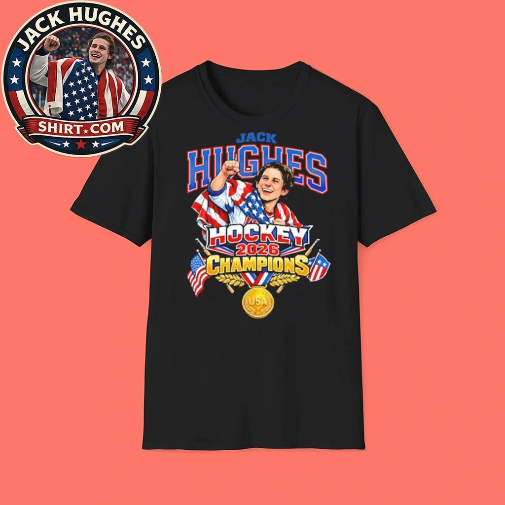 Jack Hughes Hockey 2026 Champions USA Shirt