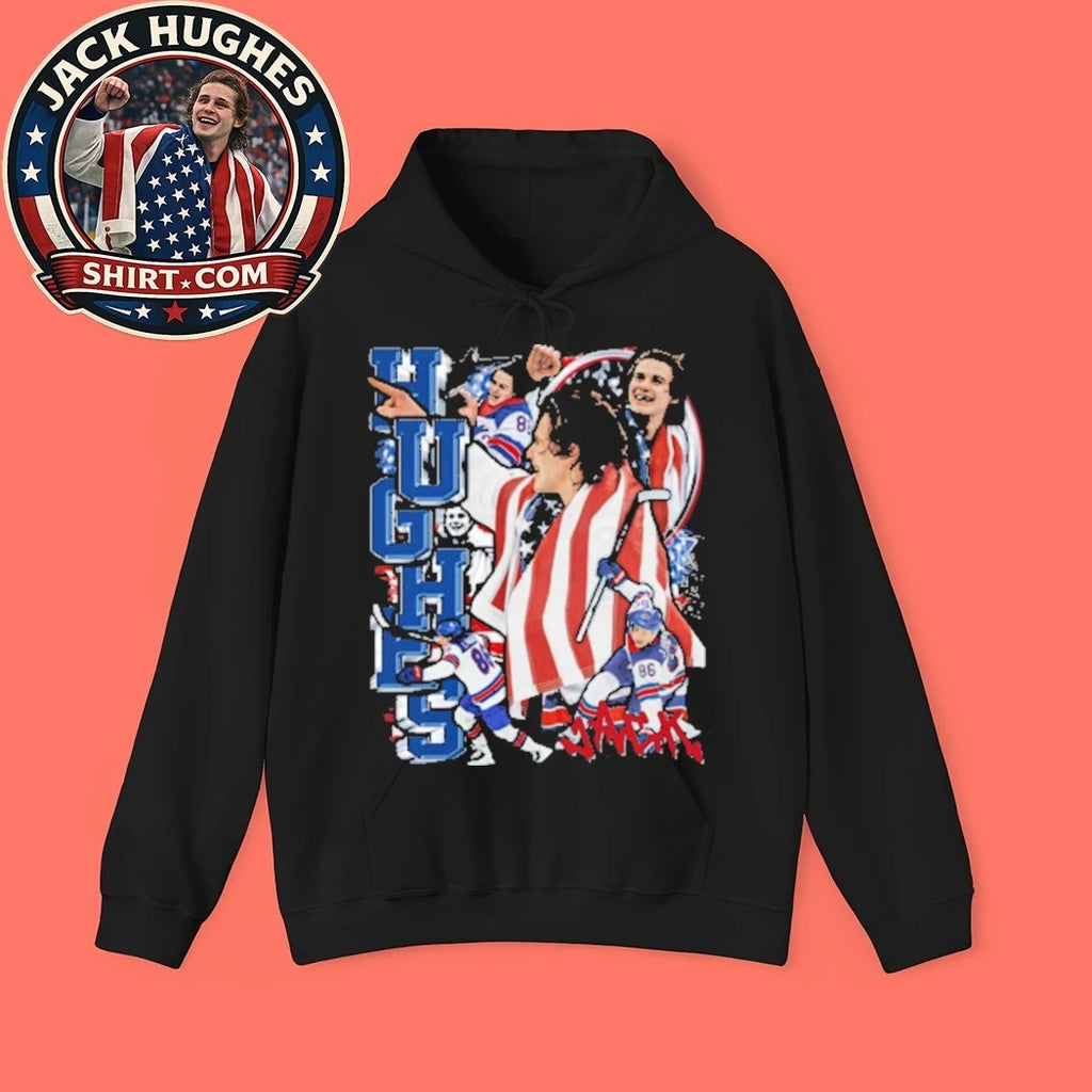 Jack Hughes I Love My Country USA Flag New T-Shirt