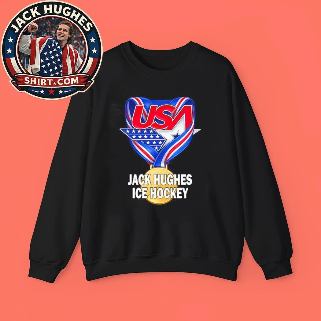 Jack Hughes Ice Hockey Gold Medal Winner Usa Milano Cortina 2026 Fan Tee Shirt