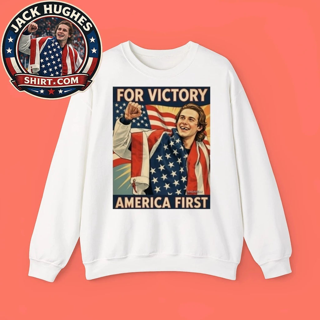 Jack Hughes Missing Teeth For Victory America First Flag Shirt