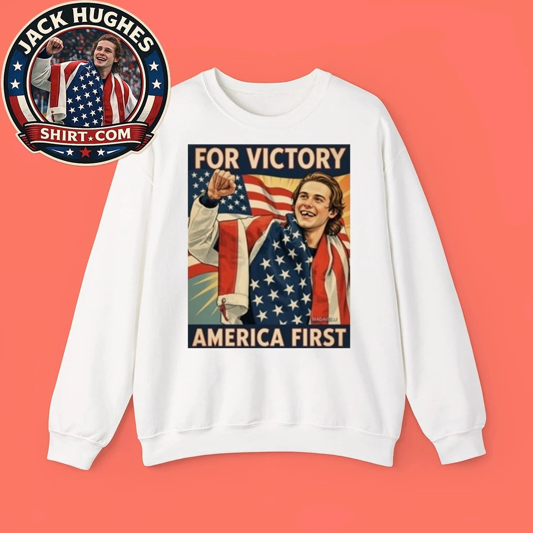 Jack Hughes Missing Teeth For Victory America First Flag Shirt