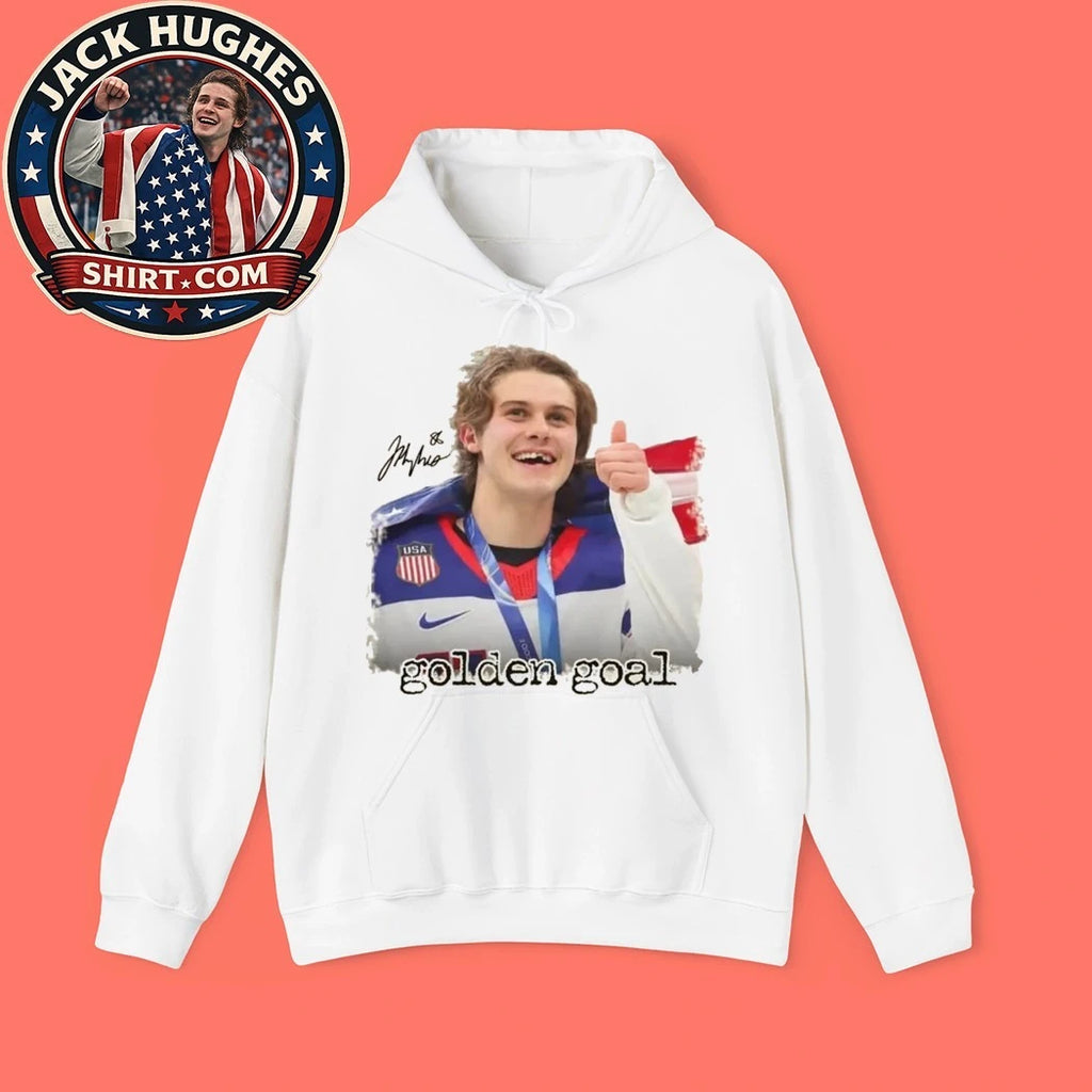 Jack Hughes Shirt USA Olympic Gold Medalist Hockey Graphic T-Shirt