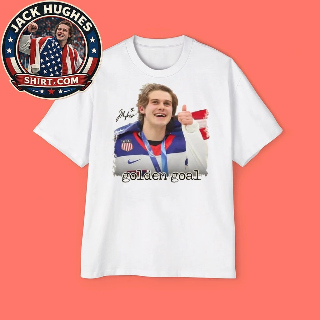 Jack Hughes Shirt USA Olympic Gold Medalist Hockey Graphic T-Shirt