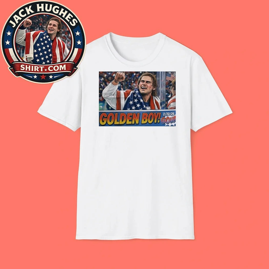 Jack Hughes Team USA Hockey Golden Goal 22 22 26 Tee Shirt