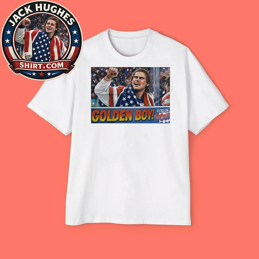 Jack Hughes Team USA Hockey Golden Goal 22 22 26 Tee Shirt