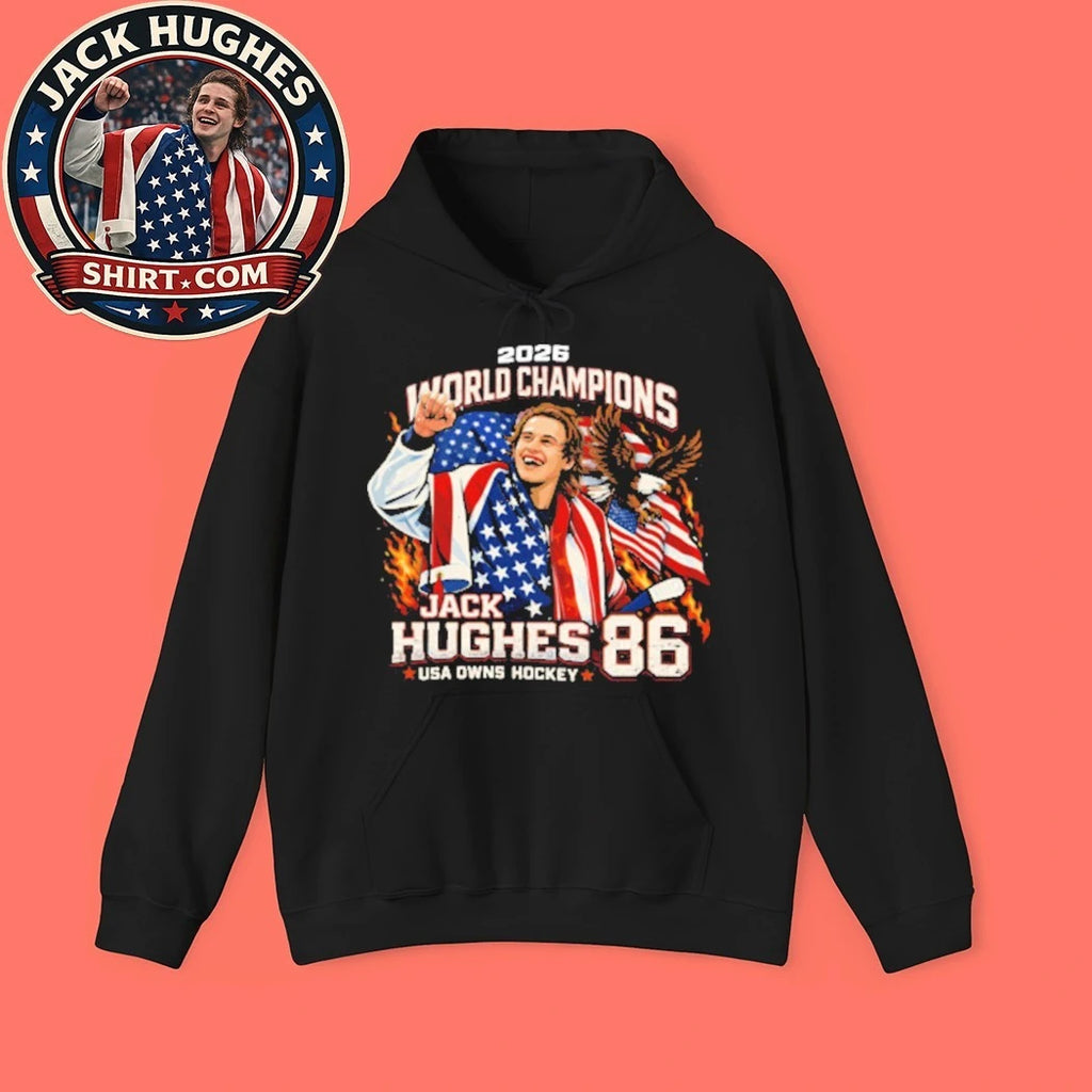 Jack Hughes Team USA Hockey Shirt – Hughes Brothers Hockey and USA Hockey Jersey Graphic T-Shirt