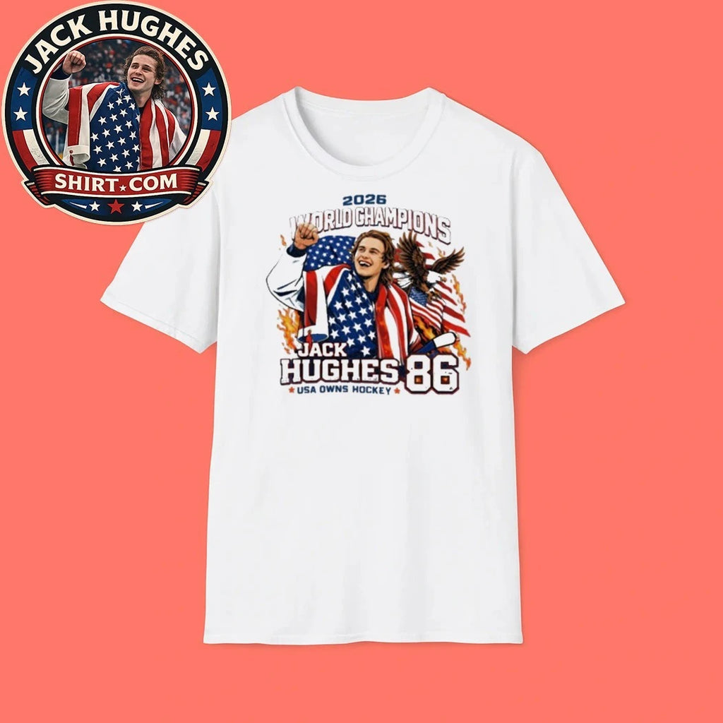 Jack Hughes Team USA Hockey Shirt – Hughes Brothers Hockey and USA Hockey Jersey New T-Shirt