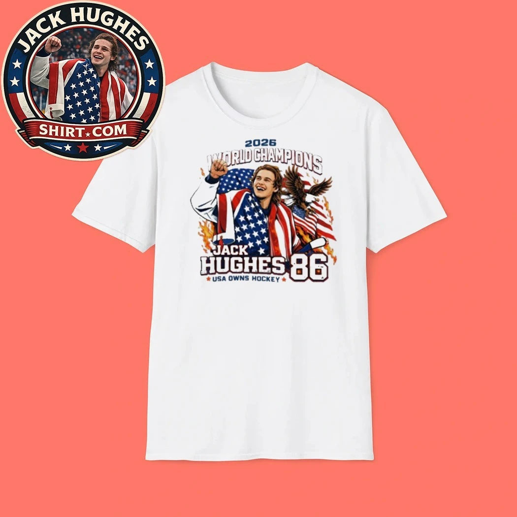 Jack Hughes Team USA Hockey Shirt – Hughes Brothers Hockey and USA Hockey Jersey New T-Shirt