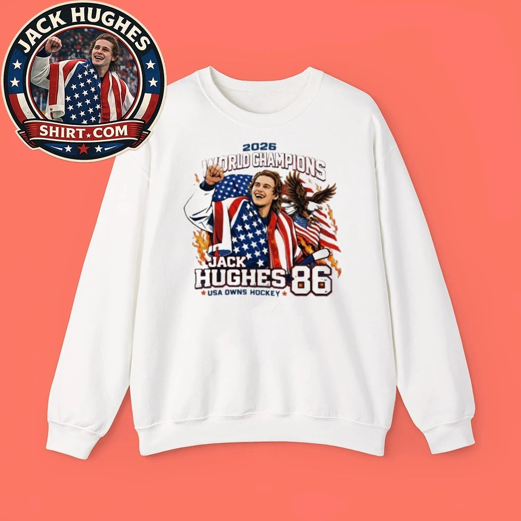 Jack Hughes Team USA Hockey Shirt – Hughes Brothers Hockey and USA Hockey Jersey New T-Shirt
