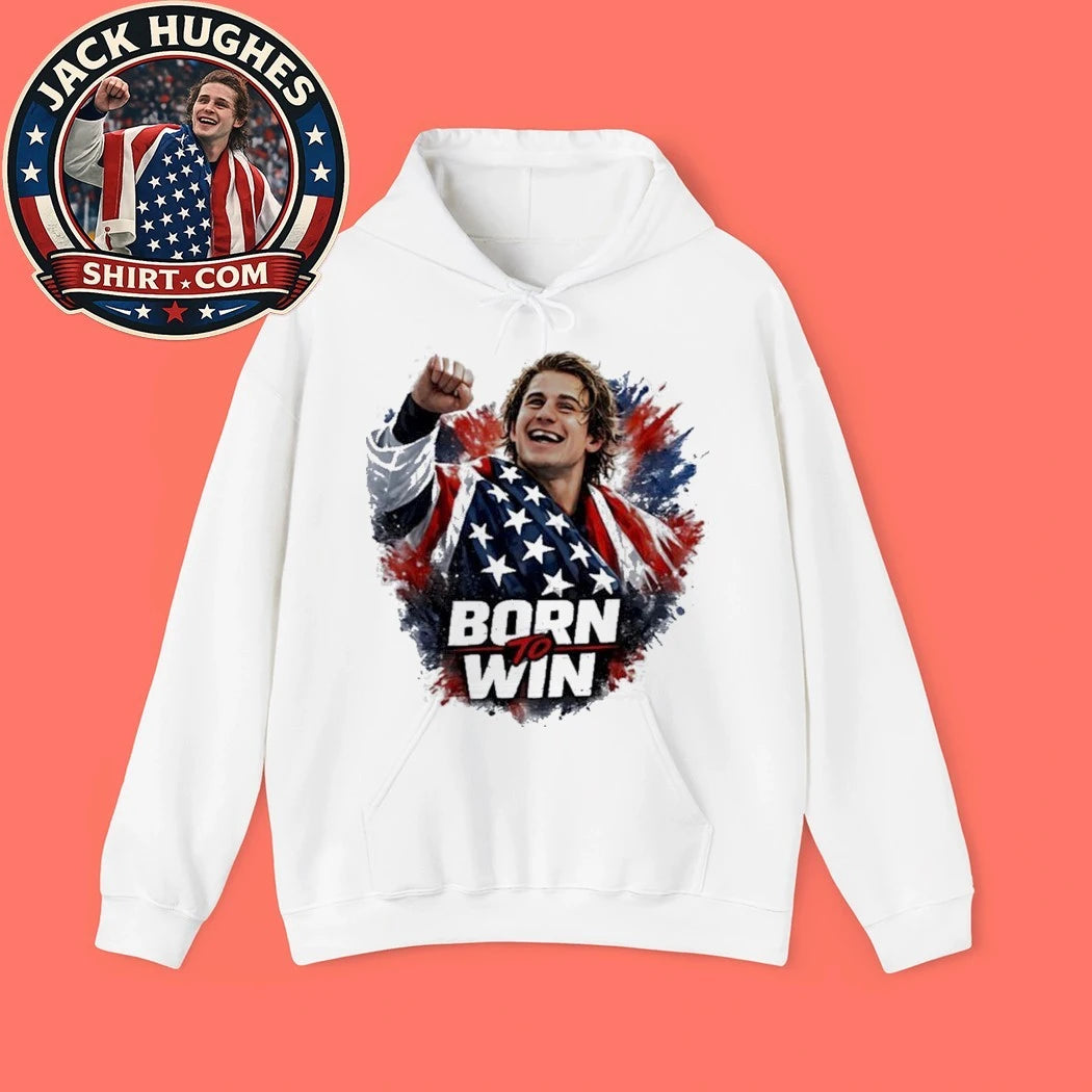 Jack Hughes Team USA Hockey born to win flag 2026 Shirt