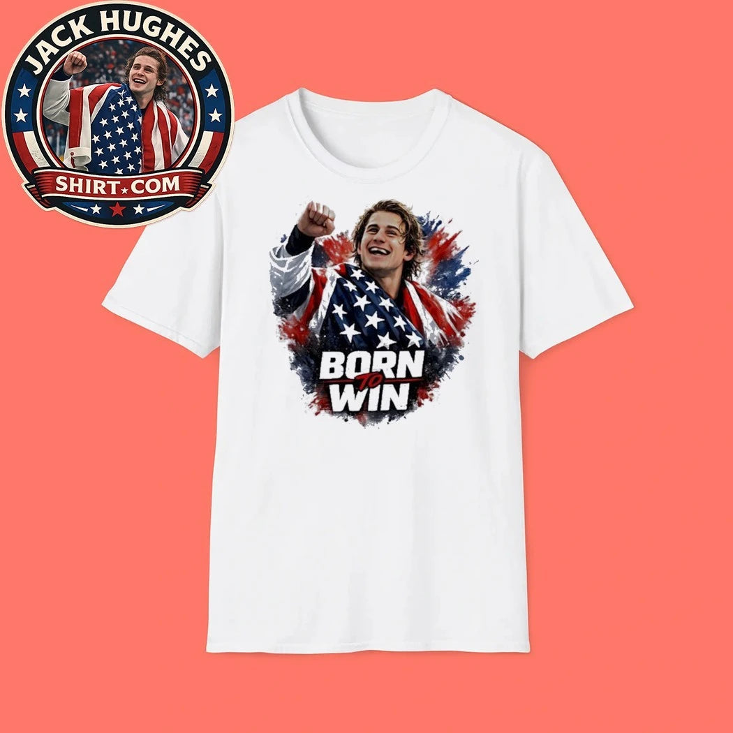 Jack Hughes Team USA Hockey born to win flag 2026 Shirt