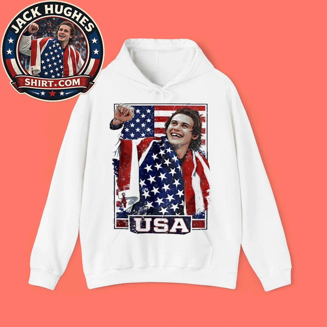 Jack Hughes Team Usa Flag Shirt