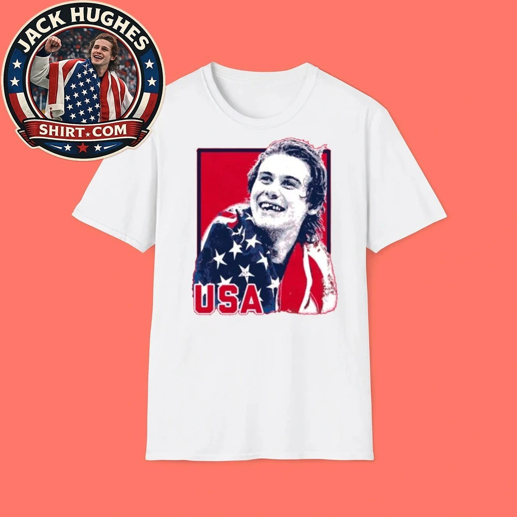 Jack Hughes Teeth Team Usa Men’s Hockey Champions 2026 T-Shirt
