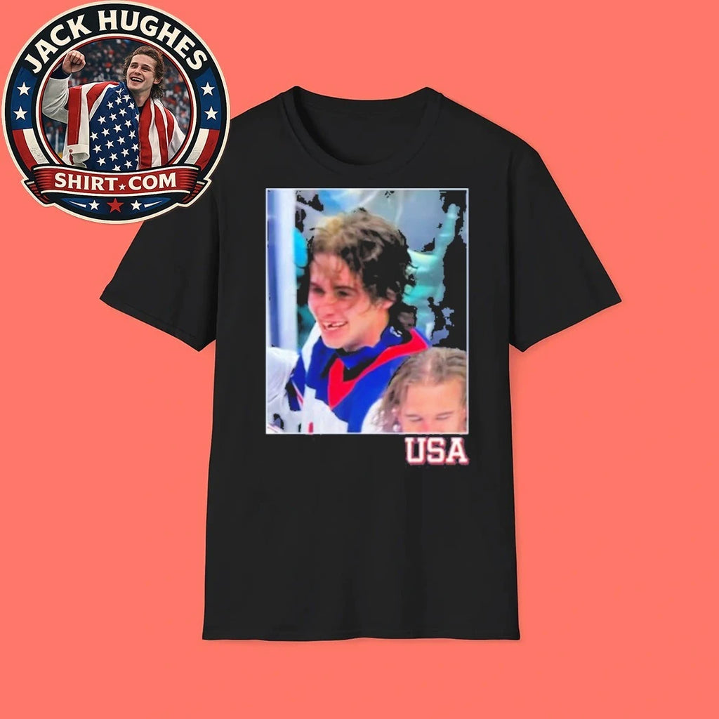Jack Hughes Teeth USA Champions Olympics 2026 T-Shirt