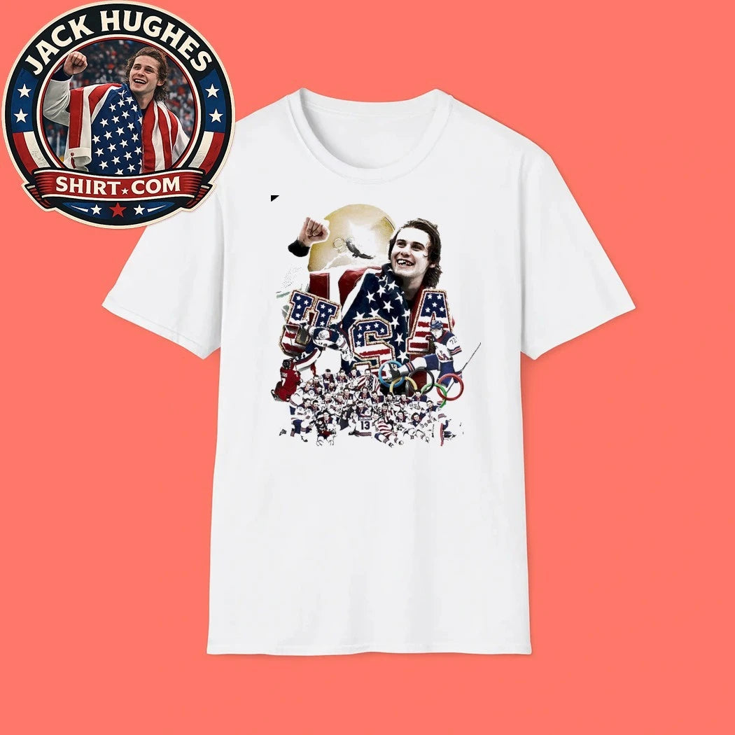 Jack Hughes Teeth USA Hockey Gold Olympics Winter 2026 Champion All Team Shirt