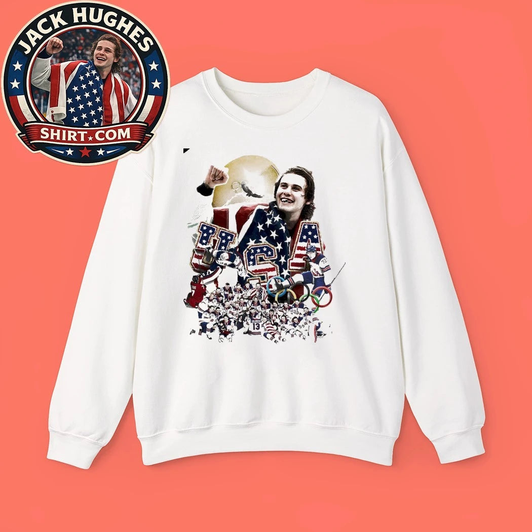 Jack Hughes Teeth USA Hockey Gold Olympics Winter 2026 Champion All Team Shirt