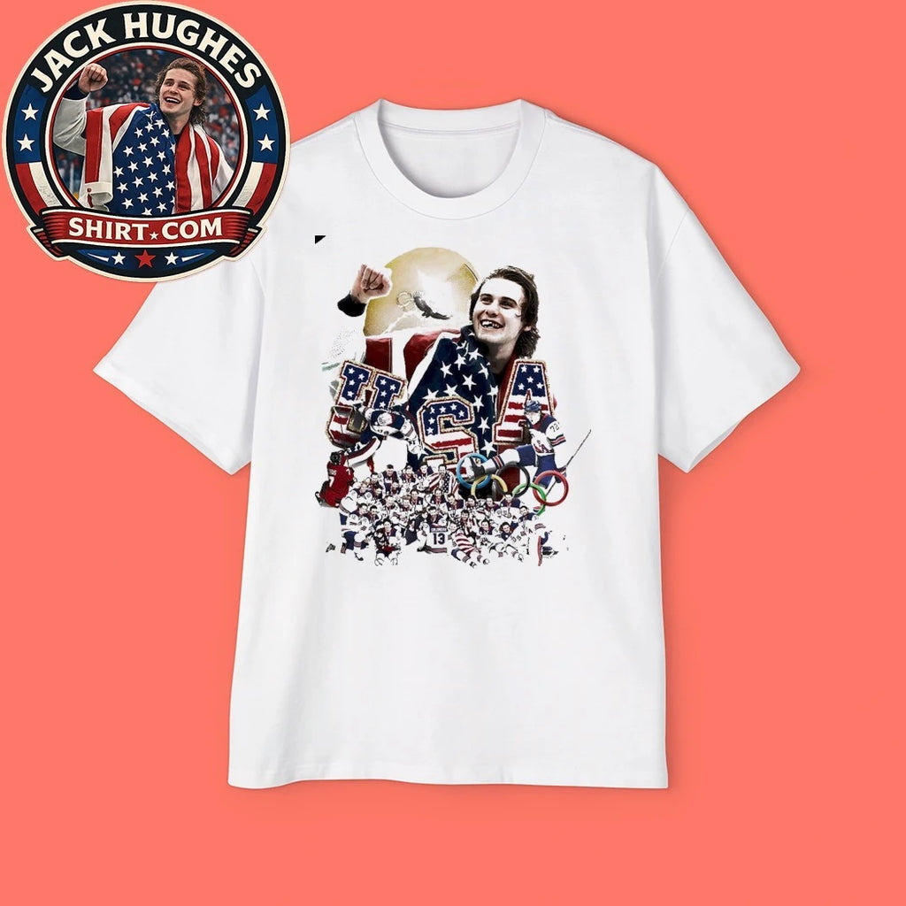 Jack Hughes Teeth USA Hockey Gold Olympics Winter 2026 Champion All Team Shirt