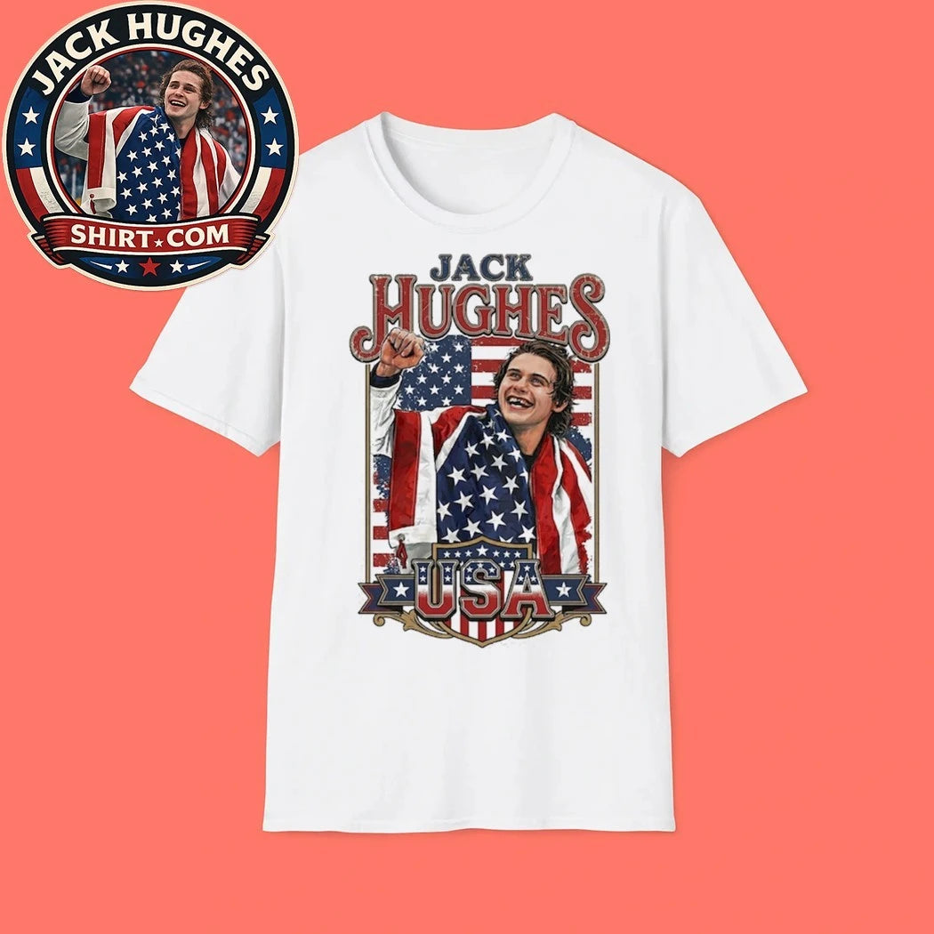 Jack Hughes USA 026 Gold Medal Champs Tee Shirt