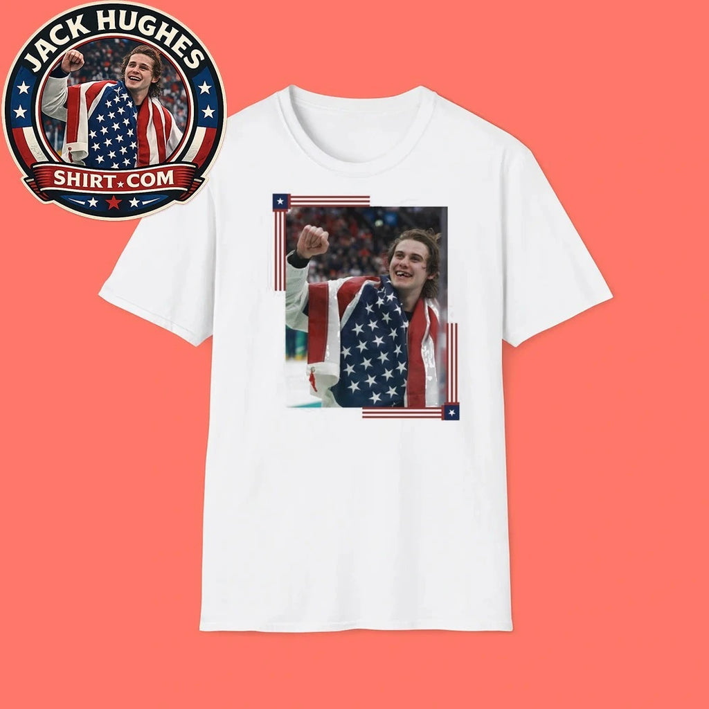 Jack Hughes USA Gold Hockey American Inspired Graphic T-Shirt