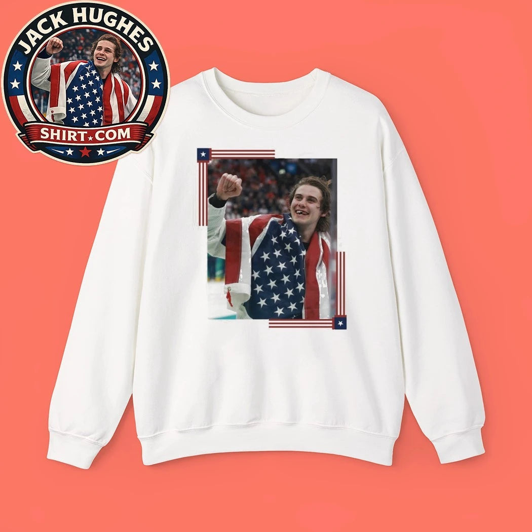 Jack Hughes USA Gold Hockey American Inspired Graphic T-Shirt