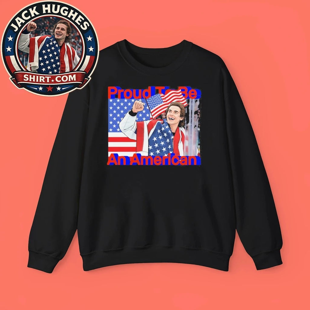 Jack Hughes USA Hockey 2026 Olympic Golden Goal Proud To Be An American Graphic T-Shirt