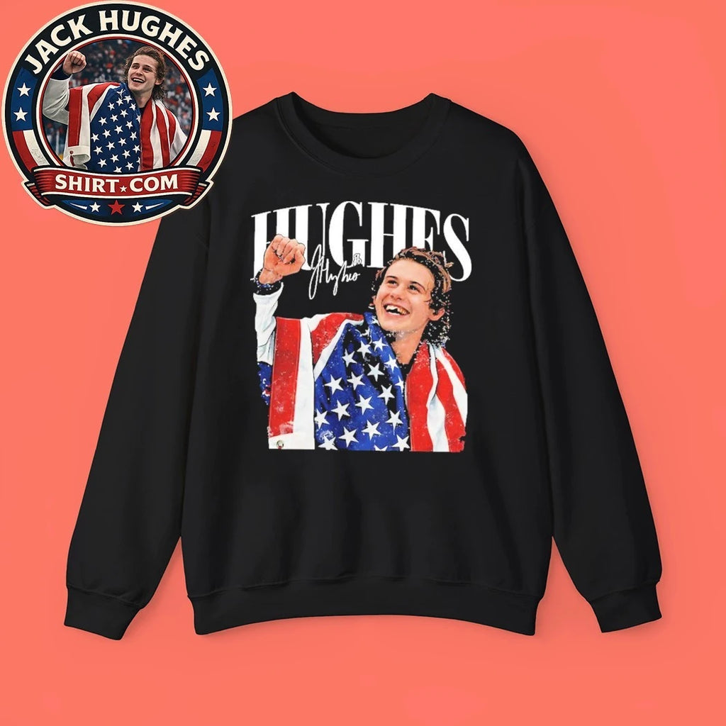 Jack Hughes USA Hockey And Signature Tee Shirt