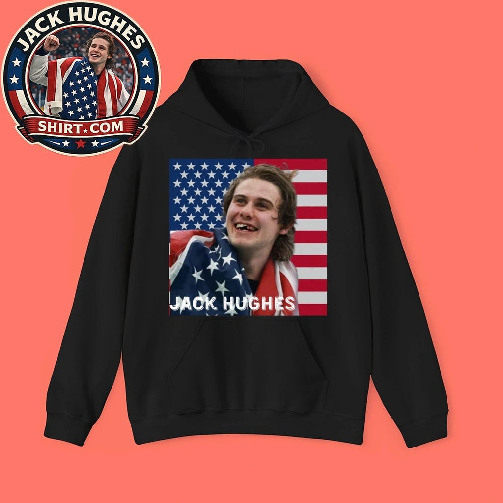 Jack Hughes USA Hockey Golden Goal 2026 Hockey Flag Trending T-Shirt