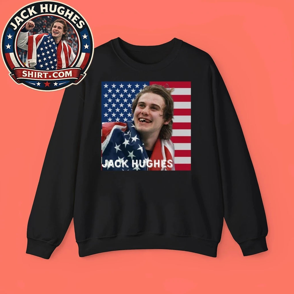 Jack Hughes USA Hockey Golden Goal 2026 Hockey Flag Trending T-Shirt