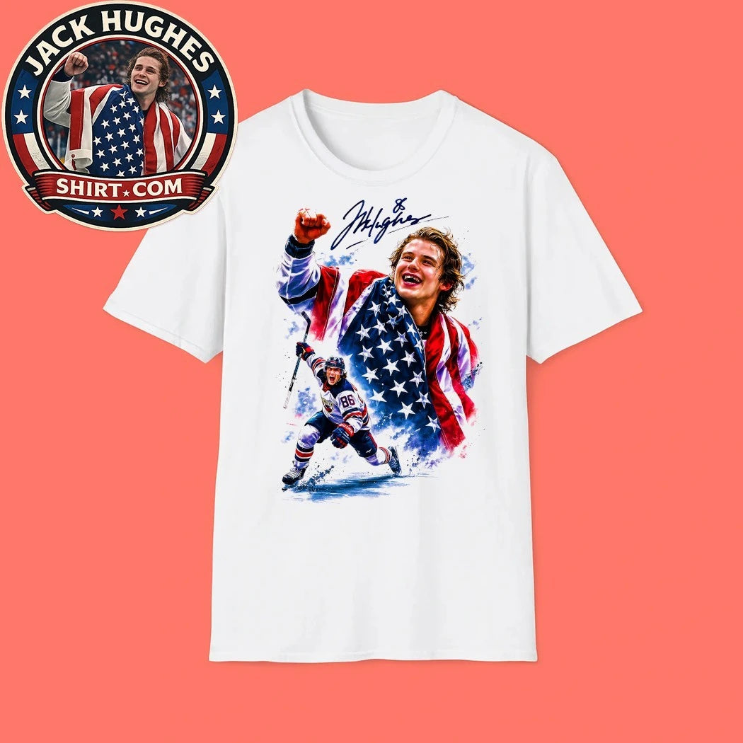 Jack Hughes USA Hockey Jersey Olympic 2026 Hockey Tee Shirt
