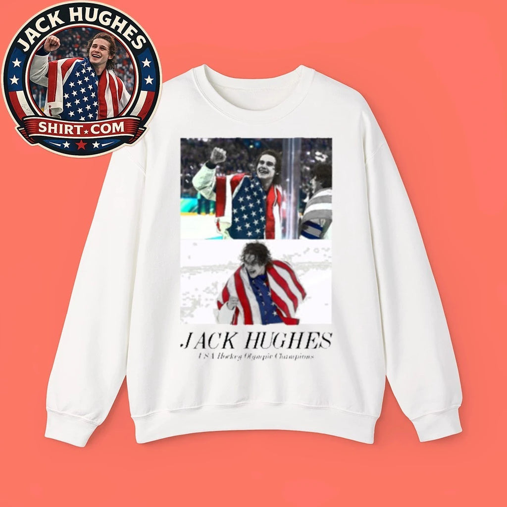Jack Hughes USA Hockey Olympic Champions Golden Goal 2026 Tee Shirt