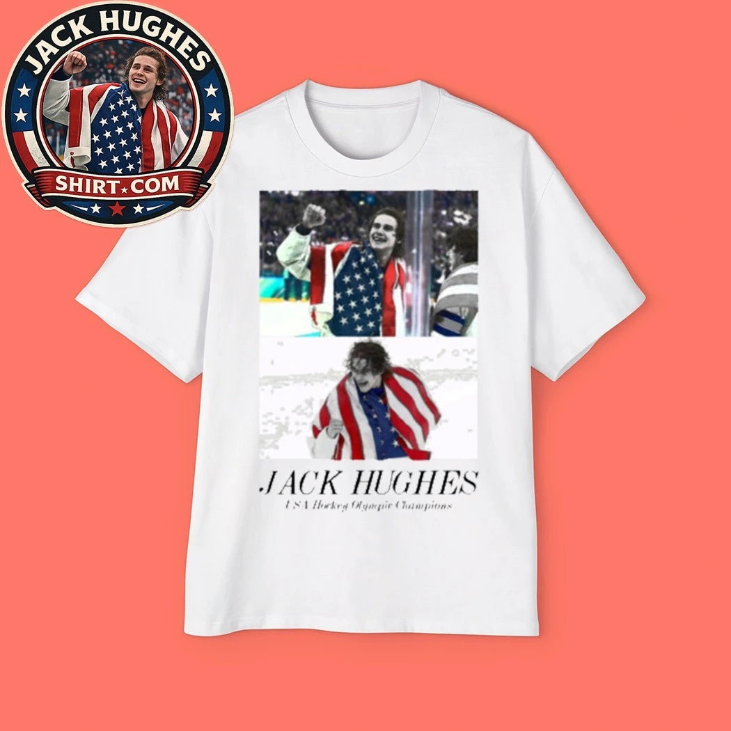Jack Hughes USA Hockey Olympic Champions Golden Goal 2026 Tee Shirt