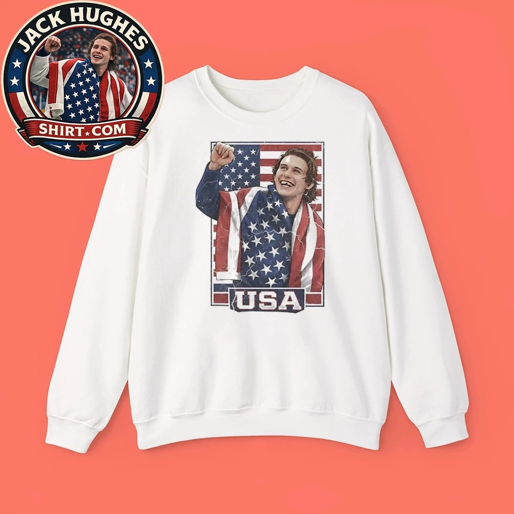 Jack Hughes USA Hockey Patriotic Hockey Fan Shirt